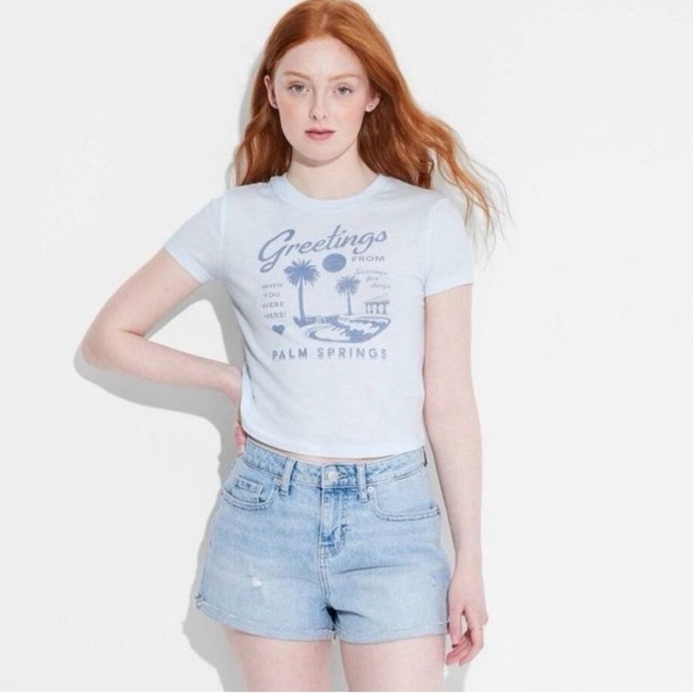 NWT Greetings from Palm Springs Tee Blue XXL